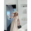 Kısa Kollu Uzun Elbise - Kırık Beyaz
