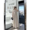 Kısa Kollu Uzun Elbise - Kırık Beyaz