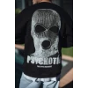 Kışlık Bisiklet Yaka Baskılı Sweatshirt - Siyah