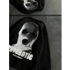 Kışlık Bisiklet Yaka Baskılı Sweatshirt - Siyah