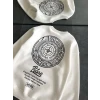 Kışlık Bisiklet Yaka Ön Ve Arka Baskılı Sweatshirt - Beyaz