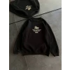 Kışlık Bisiklet Yaka Ön Ve Arka Baskılı Sweatshirt - Siyah