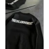 Kışlık Bisiklet Yaka Oversize Baskılı Sweatshirt - Siyah