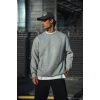 Kışlık Bisiklet Yaka Üç İplik Basic Sweatshirt - Gri