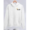 Kışlık Üç İplik Kapşonlu Sweatshirt - Beyaz