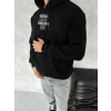 Kışlık Üç İplik Kapşonlu Sweatshirt - Siyah