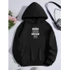 Kışlık Üç İplik Kapşonlu Sweatshirt - Siyah