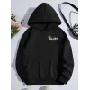 Kışlık Üç İplik Kapşonlu Sweatshirt - Siyah