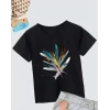 Kız Çocuk Baskılı T-shirt- Siyah