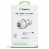 Micro USB Beyaz 15W Çift USB Kablolu Araç Şarj Cihazı BVS-AU514