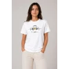 Müzik Temalı Baskılı Tişört Bisiklet Yaka Kısa Kol T-shirt - Beyaz