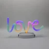 Neon Işıklı Love Yazılı Masa Gece Lambası