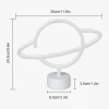 Neon Işıklı Satürn Lamba (Pil + USB)