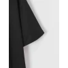 New York Baskılı Oversize Bisiklet Yaka T-shirt - Siyah