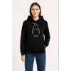 Nihilist Penguen Özel Tasarım Oversize Kapüşonlu Sweatshirt - Siyah