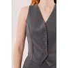 Önü Düğmeli Gri Yelek
