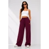 Osy Modal Yumuşak Dokulu Cima Dikişli Nakışlı Cepli Oversize Bol Paça Eşofman Altı - Bordo