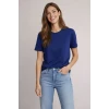 Osy Modal Yumuşak Dokulu Kumaş Bisiklet Yaka T-shirt - Lacivert