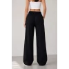 Osy Modal Yumuşak Dokulu Nakışlı Cepli Oversize Bol Paça Eşofman Altı - Siyah