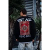 Oversize Bisiklet Yaka Üç İplik Baskılı Sweatshirt - Siyah