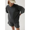 Oversize Lazer Kesim Bisiklet Yaka T-shirt