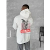 Oversize Üç İplik Kapüşonlu SweatShirt - Beyaz