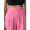 Pantolon Kapalı Cep 3 Düğme Detaylı - Pembe