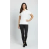 Pike Kumaş Düğmeli Yaka Regular Rahat Günlük Kısa Kol Tişört T-shirt - Beyaz