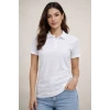 Polo Yaka Pike Kumaş Düğmeli Basic Tişört T-shirt Günlük Rahat - Beyaz
