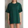 Regular Fit Tişört Bisiklet Yaka Yazlık Kısa Kol Basıc T-shirt - Yeşil