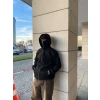 Samuray Ninja Çift Kapşonlu Zıp Fermuarlı Kanguru Çepli Tam Fermuarlı Hoodie Swetshirt - Siyah