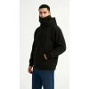 Samuray Ninja Çift Kapüşonlu Zıp Fermuarlı Kanguru Cepli Tam Fermuarlı Hoodie Sweatshirt - Siyah