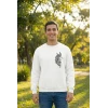Sevgililer Günü Baskılı Oversize Bisiklet Yaka Sweatshirt - Beyaz