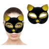 Siyah Renk Gold Simli Kedi Maskesi