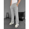 Su Yolu Çizgili Cepli Pantalon - Gri