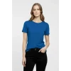 T-shirt Bisiklet Yaka Slim Fit Likralı Tişört Günlük Basic Body - İndigo