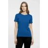 T-shirt Bisiklet Yaka Slim Fit Likralı Tişört Günlük Basic Body - İndigo