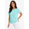 T-shirt Bisiklet Yaka Slim Fit Likralı Tişört Günlük Basic Body - Turkuaz