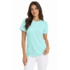 T-shirt Bisiklet Yaka Slim Fit Likralı Tişört Günlük Basic Body - Turkuaz