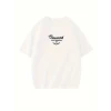 Thousand Baskılı Oversize Bisiklet Yaka T-shirt - Beyaz