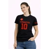 Türkiye Ay Yıldız Baskılı 10 Numara Forma Tişört Taraftar T-shirt - Siyah