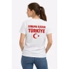 Türkiye Ay Yıldız Baskılı Taraftar Forma T-shirt - Beyaz