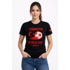 Türkiye World Cup 2026 Baskılı Tişört Futbol Temalı Forma T-shirt - Siyah