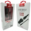 TYPE-C Metal Araç Şarj Seti + Kablo Vtx-028