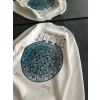 Üç İplik Bisiklet Yaka Baskılı Sweatshirt - Beyaz