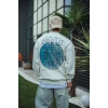 Üç İplik Bisiklet Yaka Baskılı Sweatshirt - Beyaz