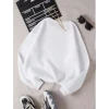 Üç İplik Biskilet Yaka Basic Sweatshirt - Beyaz
