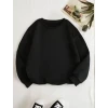 Üç İplik Biskilet Yaka Basic Sweatshirt - Siyah