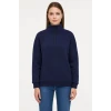 Üç İplik Dık Yaka Yarım Fermuarlı Sweatshirt - Lacivert