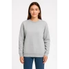 Üç İplik Düz Bisiklet Yaka Sweatshirt - Gri